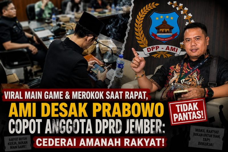 AMI Desak Prabowo Copot Oknum Anggota DPRD Jember yang Viral Main Game dan Merokok Saat Rapat