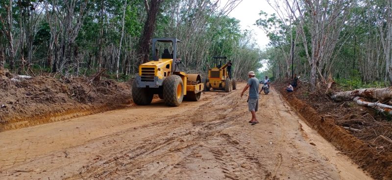 TMMD ke-128 Kodim 0402/OKI, Progres Pembangunan Jalan di Desa Pematang Sukatani Hampir Rampung 100 Persen