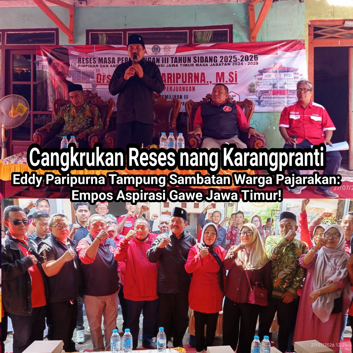 Anggota DPRD Jatim Fraksi PDI Perjuangan Gelar Reses Tahap III Tahun 2026 di Kabupaten Probolinggo. Momen KUDATULI 27 Juli Diwarnai Doa Bersama dan Penguatan Persatuan Kader