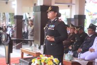Kapolres Probolinggo Pimpin Upacara Penurunan Bendera HUT ke-81 Kemerdekaan RI