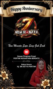 Ketua Umum DPP Pertiwi Nusantara Bersatu Hj. Sri Setyo Pertiwi Ucapkan Selamat HUT ke-7 New Monata di Telogo Sewu Pandaan